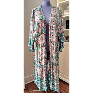 Rusttydustty Kimono Women's 2XL Colorful Flowy Boho Hippie Festival